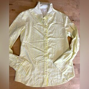 Argent women’s yellow pinstripe button down brrr cooling fabric